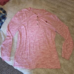 Mens Pink Button-Up Top